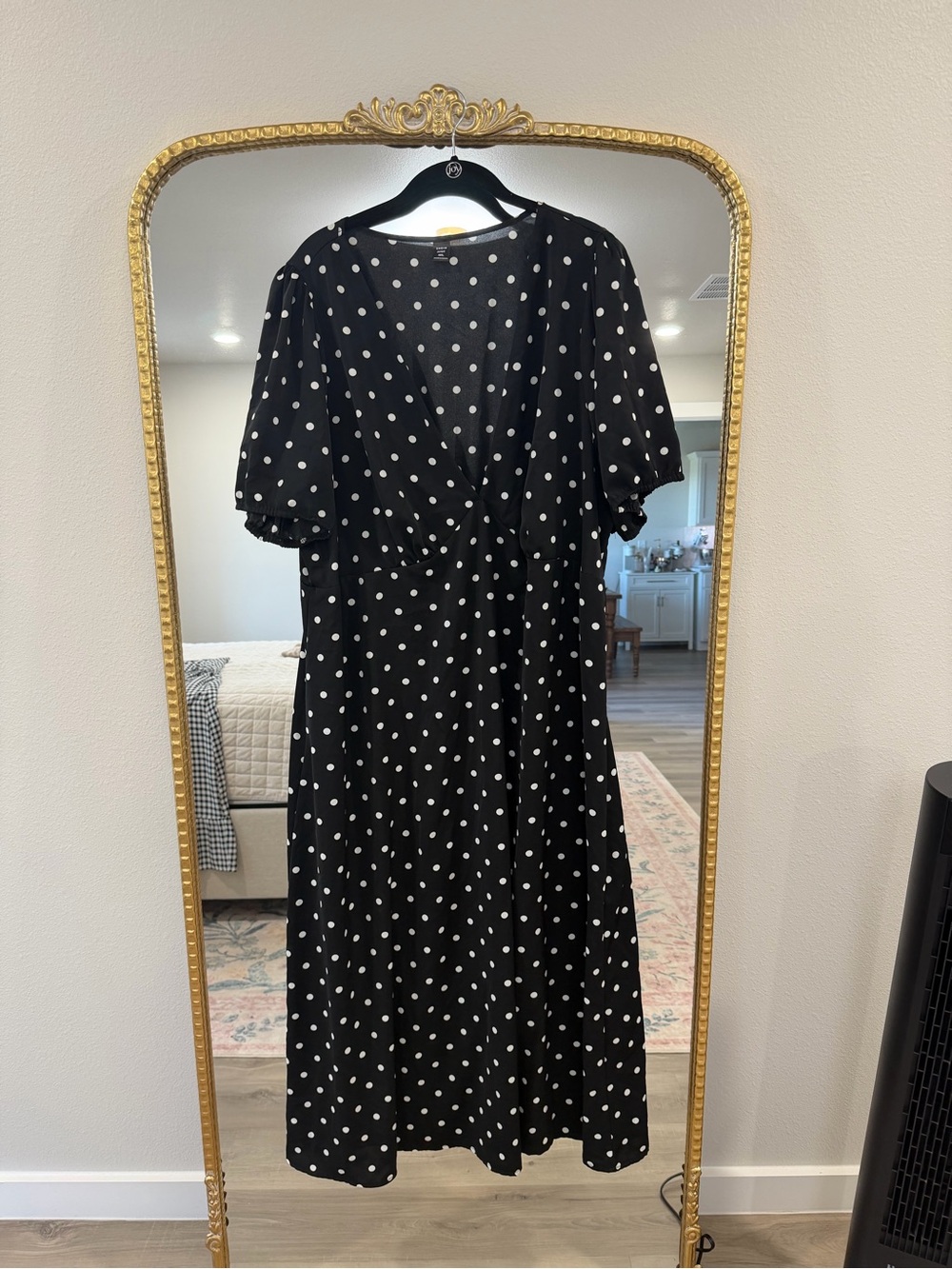 SHEIN Black and White Polka Dot Maxi Dress